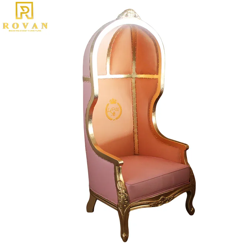 Ucuz yüksek geri taht sandalye pembe kale kraliçe kral taht sandalye düğün ve ziyafet için