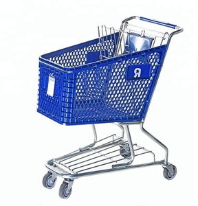 Chariot de supermarché dépliable, en plastique, caddie de supermarché, avec panier en plastique - Product Image 2