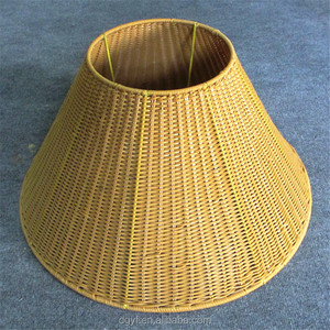 <span class=keywords><strong>Paralume</strong></span> Artigianale in Vimini di Bambù <span class=keywords><strong>Giallo</strong></span> per Lampada da Tavolo in Stile Antico per Casa o Ristorante - Product Image 1