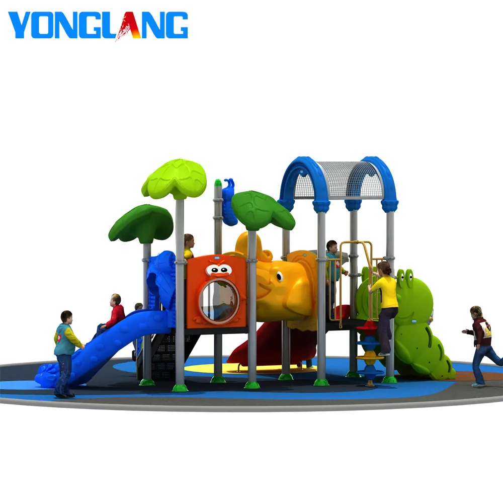 YL-S127 Taman Hiburan Anak-anak Permainan Menyenangkan Luar Ruangan Komersial Set Perosotan Taman Bermain Plastik