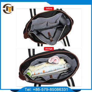 Bolsa de pañales <span class=keywords><strong>para</strong></span> cambiar pañales de momia de tela de nailon multifuncional con estilo - Product Image 5