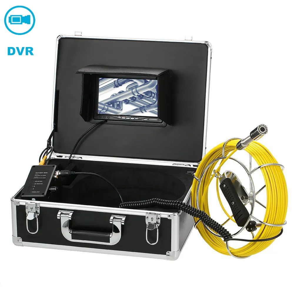 High Quality Waterproof 7"LCD Monitor 20M Fiberglass Cable Pipeline Drain Inspection Camera System Used for Pipeline Inspection