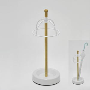 Porte-vêtements mural en forme de T avec porte-parapluie et étagère - Product Image 6