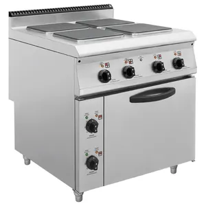 Équipement <span class=keywords><strong>de</strong></span> cuisine professionnel, <span class=keywords><strong>plaque</strong></span> chauffante électrique carrée autonome EGO, élément solide, cuisinière à 4 brûleurs en acier inoxydable, <span class=keywords><strong>four</strong></span> 16KW - Product Image 2