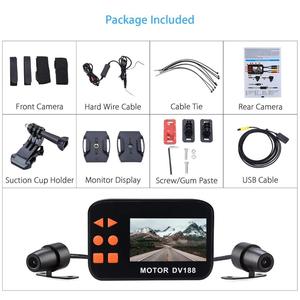 Registratore Video DVR per Moto/Auto con Angolo di Visione di 130 Gradi, Chipset Intelligente, Doppia Dash <span class=keywords><strong>Cam</strong></span> per Motocicletta - Product Image 4