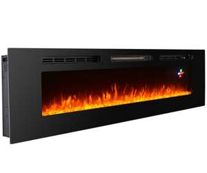 60 "आरवी फायरप्लेस दीवार को ठीक कर दिया गया फायरप्लेस हीटर 110 वी 120 वी - Product Image 6