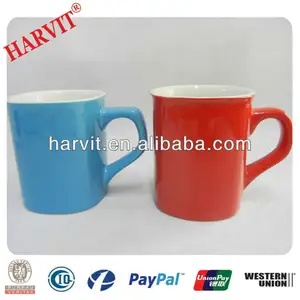Taza de gres de cerámica fina, taza de café de porcelana recta de forma cuadrada, taza de té de buena calidad esmaltada en color