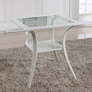 Ngoài Trời Nhựa Resin Wicker Mây Trắng Bàn Ăn Và Ghế - Product Image 3