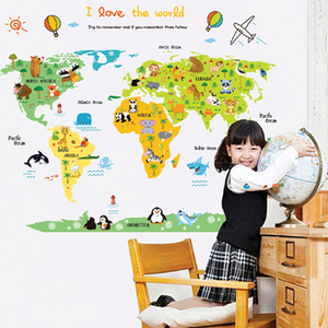 Autocollant mural 3d de <span class=keywords><strong>carte</strong></span> <span class=keywords><strong>du</strong></span> <span class=keywords><strong>monde</strong></span>, sticker retirable, décoration pour la maison - Product Image 2