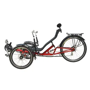 새로운 저렴한 핫 세일 24 속도 성인 페달 3 휠 서스펜션 기댄 세발 자전거 판매