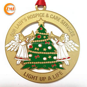 Tốt nhất bán tùy chỉnh in Matte mạ vàng thép không gỉ phẳng Cây giáng sinh đồ trang trí trang trí - Product Image 1