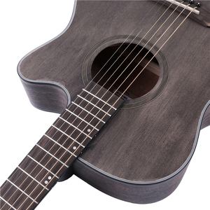 Guitarra Eléctrica Western de 41 Pulgadas, Guitarra Acústica <span class=keywords><strong>Vintage</strong></span> Negra - Product Image 5