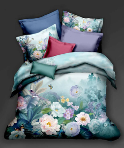 花のデジタルプリントベッドシーツ3D寝具セット - Product Image 5