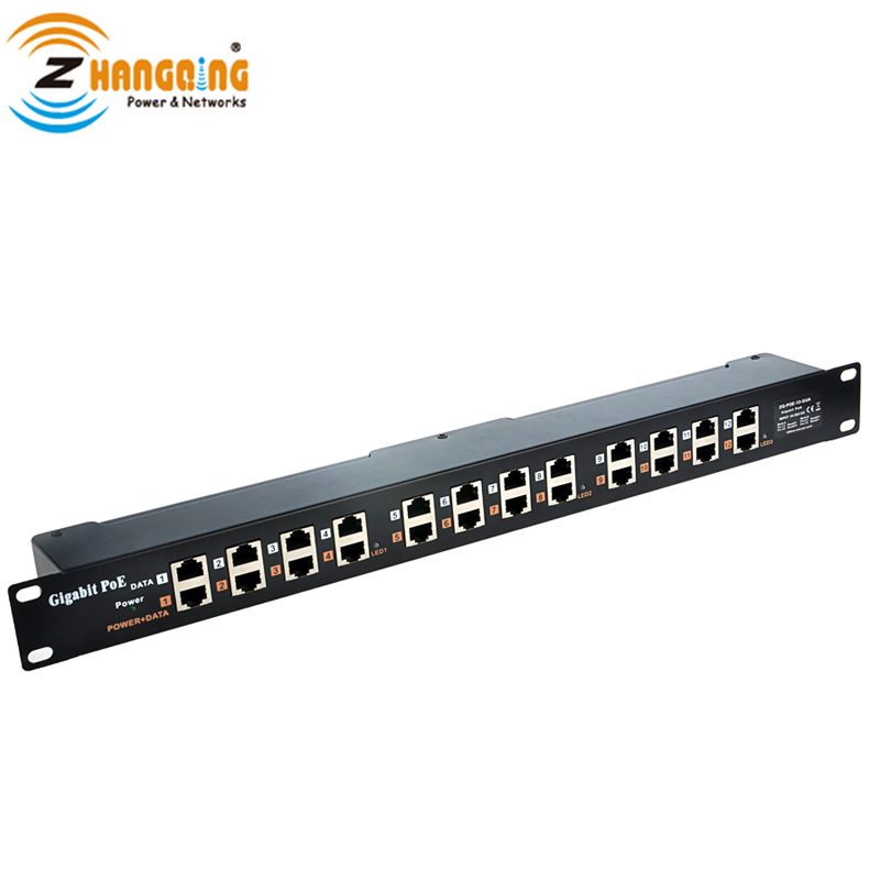 12 Порт мульти порт Gigabit держателя шкафа Пассивный POE инжектор коммутационная панель