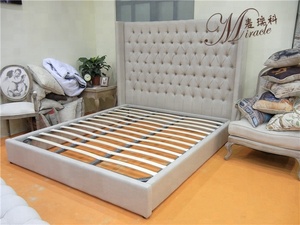 Modèle de lit populaire Chambre principale Lit avec tête de lit capitonnée à dossier haut Lit king-size Lit <span class=keywords><strong>queen</strong></span>-size - Product Image 2