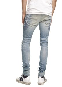 DiZNEW Classic <strong>Indigo</strong> Crystal Paint Distressed <strong>Jeans</strong> for <strong>Men</strong> - Product Image 3