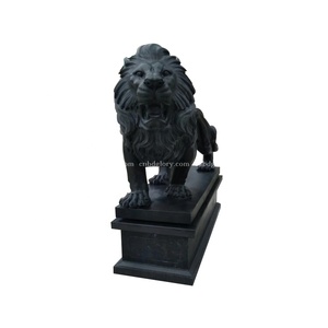 Açık bahçe kapısı süs mermer Lions heykelleri hayvan heykel - Product Image 2