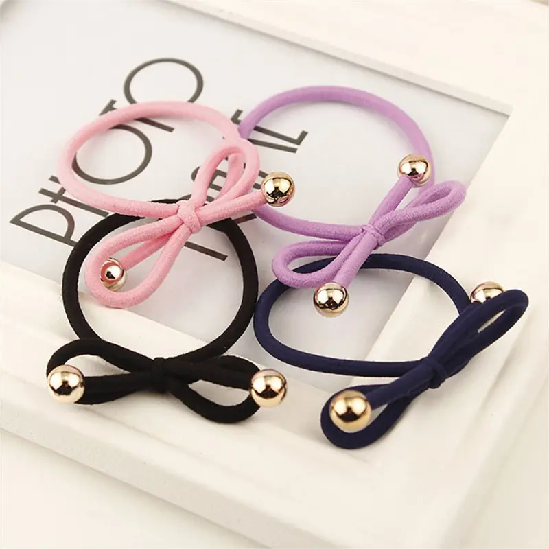 Daicy Goedkope Groothandel Meisje Snoep Kleuren Boog Elastische Rubber Hair Ties