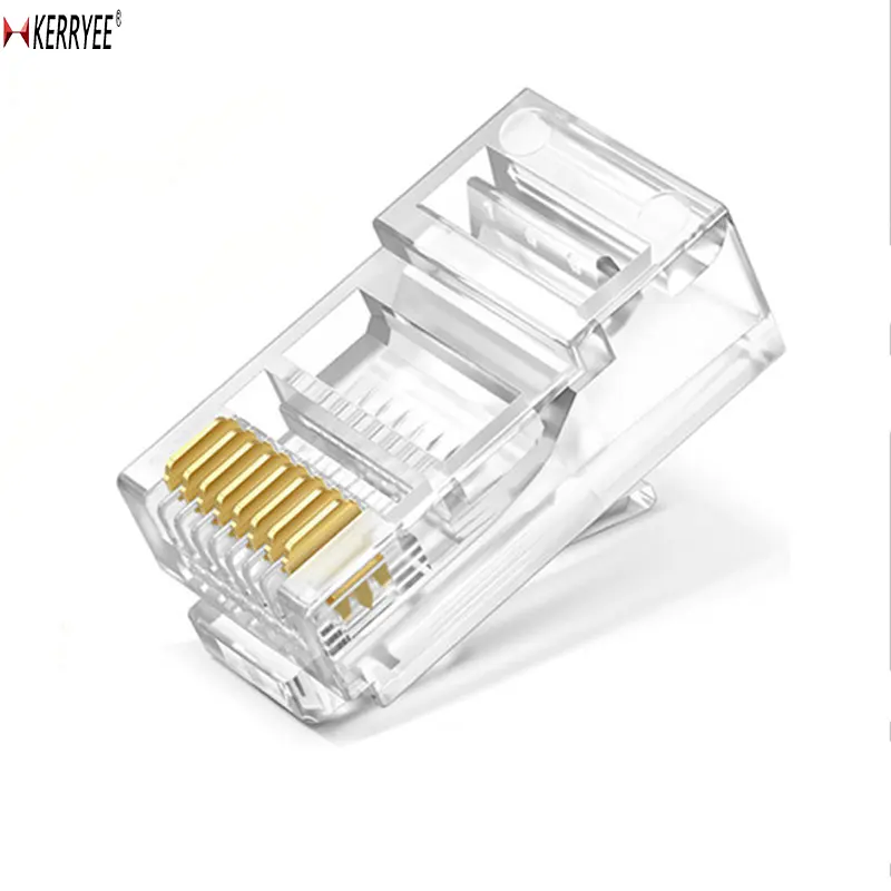 Goudbeplating Pin 8p8c Rj45 Plug Cat6 Netto Connector