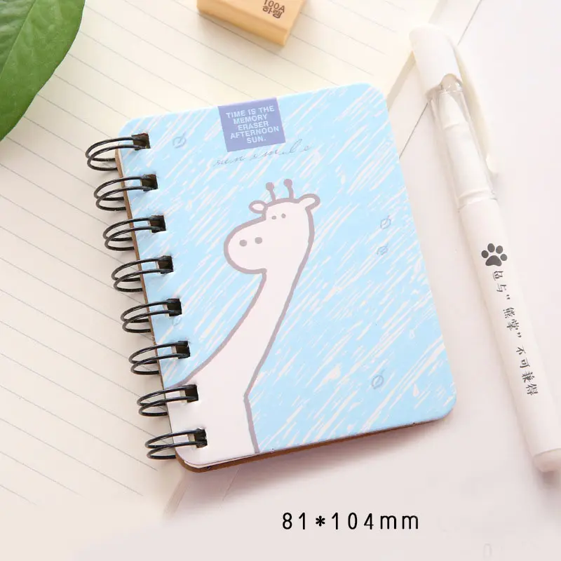 Groothandel Voorraad Cartoon Spiraal Notebook Snoep Kleur Draagbare Mini Notebook
