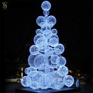 Albero di Natale Gigante Illuminato a Sfera in Metallo con Motivo 3D per Esterni - Product Image 5