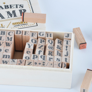 Лидер продаж, изготовленный на заказ, с принтом алфавитов, деревянный штамп в деревянной коробке для подарка - Product Image 2