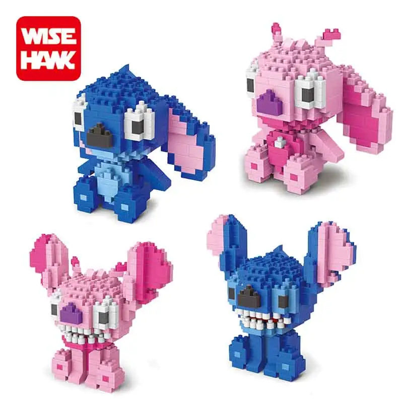 Wiseahwk cool plastic mini blocks Stitch action figure building block games for adults