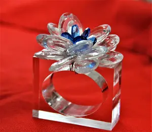 crystal flower napkin rings for weddings square napkin holder free shipping