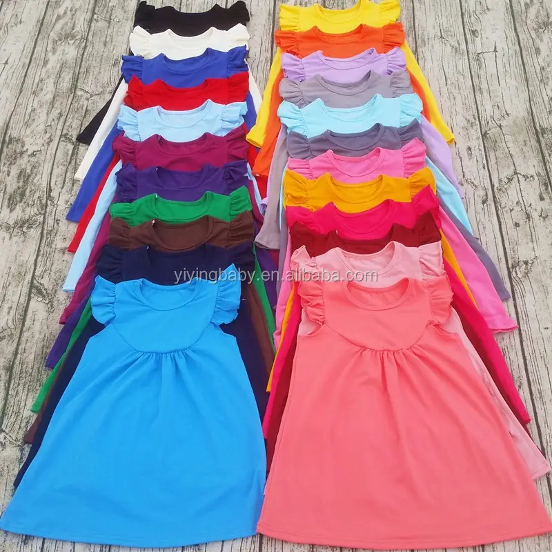 Wholesale Kids Frocks Design Baby Girl Pearl Cotton Dresses Fashion Tunic Dress For Little Girl