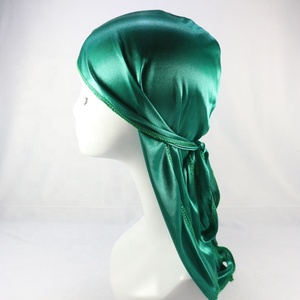 HZM-18034 היפ-הופ Durags לגברים ארוך זנב עבור 360 גלים מוצק Du-סמרטוטים Headwraps - Product Image 4