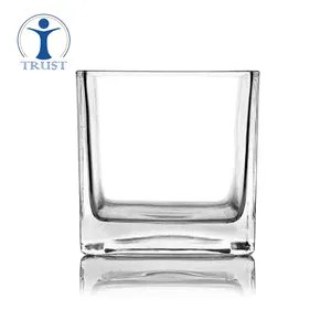 Vaso de vidro de cristal alta qualidade, cerimônia de casamento, vaso de vidro cristal transparente, vaso de vidro quadrado