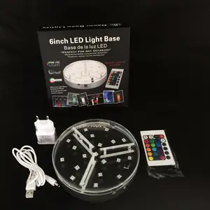 Recargable batería de cambio de Color RGB LED de mesa Hookah luz de la pantalla Base con control remoto para botella glorificador de Ba