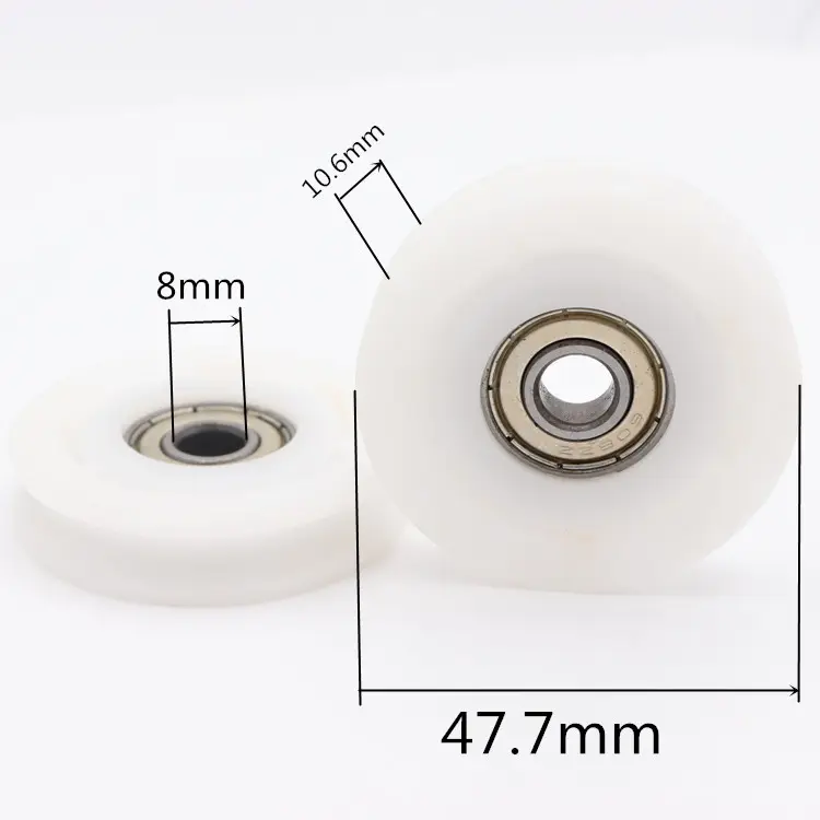 608zz U groove POM nylon heavy duty sliding door window rollers plastic nylon pulley wheel