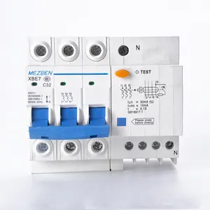 DZ47LE 3P+N 10A 16A 25A 32A 60A Residual current Circuit breaker RCBO with over current and Leakage protection RCCB ELCB