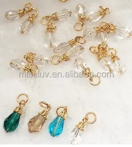 Bead Charm Kaca Kristal Manik Jimat Bola Batu Ulang Tahun Manik Gantung Aksesori untuk Sandal Bra Garmen Tas Ritsleting