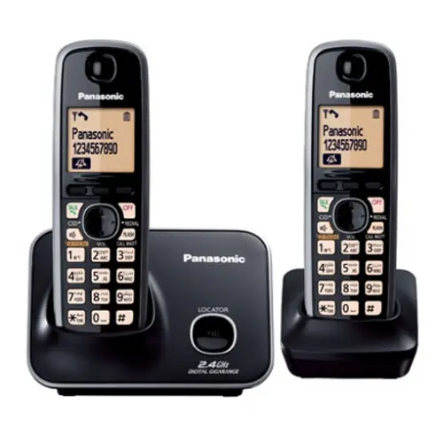 Panaosnic KX-TG3712 2.4กิกะเฮิร์ตซ์โทรศัพท์ไร้สายโทรศัพท์พื้นฐานไร้สาย Backlit CID เครื่องตอบรับลำโพง
