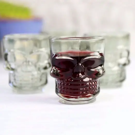 Cheap price crystal 40ml shot glasses skull shape drinking glasses in bulk