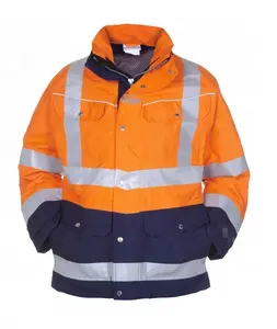 Jaket Hi-Vis Pria, Parka Keamanan Kerja Reflektif Keselamatan Musim Dingin