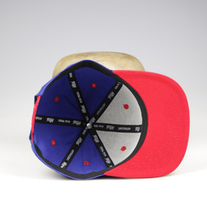 OEM 100% acrílico bordado tapas de hip hop al por mayor rojo y azul snapback 6 panel sombrero - Product Image 3