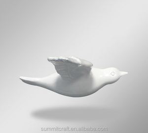 Reçine 2D beyaz kuş duvar sanatı heykel uçan kuş duvar dekorasyon - Product Image 5