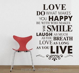 Livingroom Decorative Wall Sticker Custom Vinyl Wall Art Quotes love Do What Makes You Happy Lettering Words House Rules Sticker