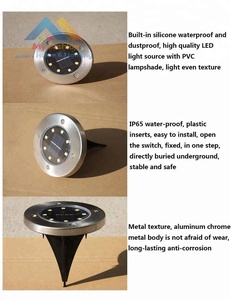 Solar luces <span class=keywords><strong>de</strong></span> jardín al aire libre tierra 8 luz LED del paisaje impermeable Decking lámpara <span class=keywords><strong>de</strong></span> seguridad para la calzada Yard - Product Image 5