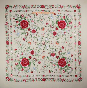 Manto de Manila de 54 Pulgadas, 100% Bordado a Mano, Chal Español de <span class=keywords><strong>Flamenco</strong></span> - Product Image 1