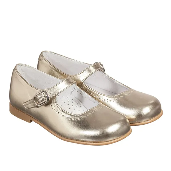 Classic Metallic Leather Shoes Princess Girls Mary Jane Shoes for Kids