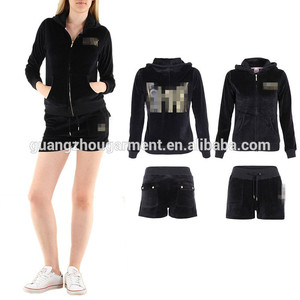 Les femmes velours <span class=keywords><strong>cardi</strong></span> salon. short. hot pants survêtement. hoodie zip haut à capuchon - Product Image 1