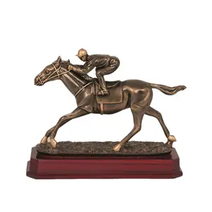 Bronze horse racing jockey trophäe