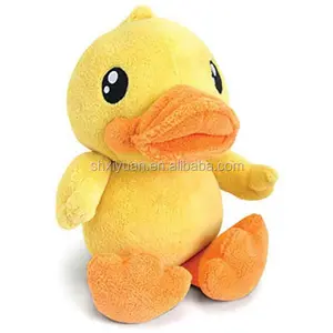 Komik tasarım küçük sarı ördek doldurulmuş bebek oyuncakları