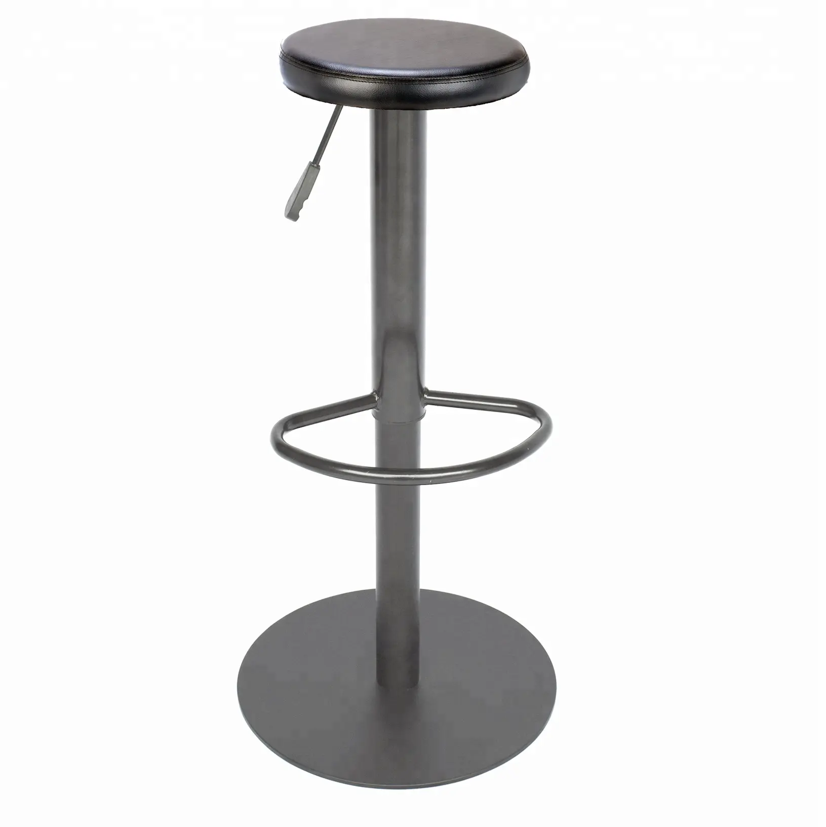 Contemporary stainless steel adjustable Metal bar stool with footrest