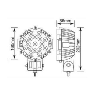 โคมไฟขับ LED 51W ทรงกลมไฟ LED 7นิ้ว12V DC สำหรับรถยนต์รถบรรทุกออฟโร้ดรถแทรกเตอร์เรือยานพาหนะเช่น ATV UTV <span class=keywords><strong>4X4</strong></span> - Product Image 6