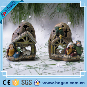 Casa De Madera de resina de Nacimiento y Figurines Set, Figuras de La sagrada Familia - Product Image 3
